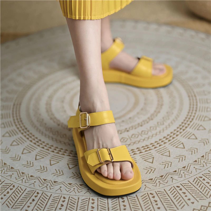 Peggy Flad Sandal Til Kvinder - Gul