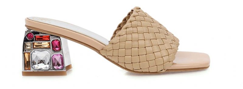 Peggy Højhælet Sandal Til Kvinder - Beige