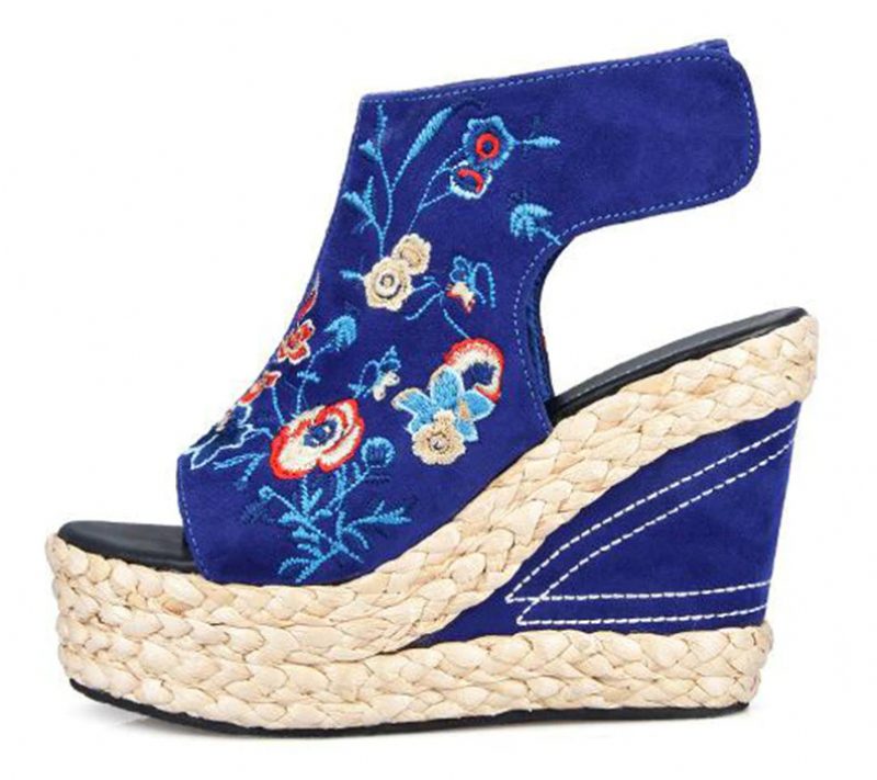 Penelope Sommer Wedge Sandal Til Kvinder - Blå