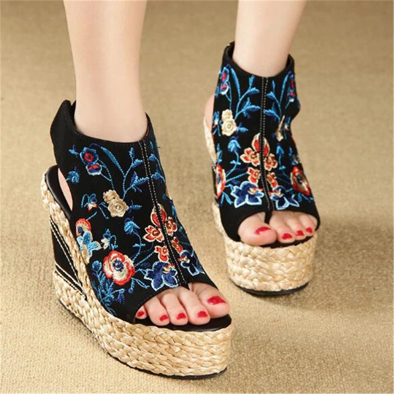 Penelope Sommer Wedge Sandal Til Kvinder - Blå