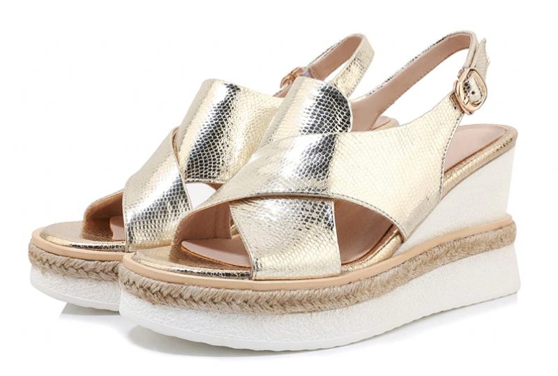 Peniche Elegant Wedge Sandal Til Kvinder - Sølv