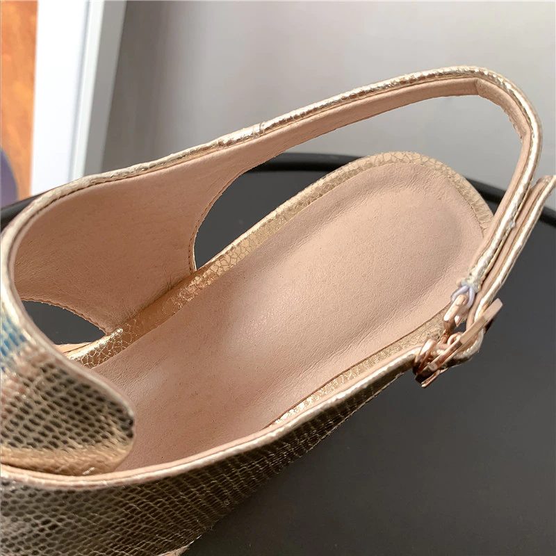 Peniche Elegant Wedge Sandal Til Kvinder - Sølv