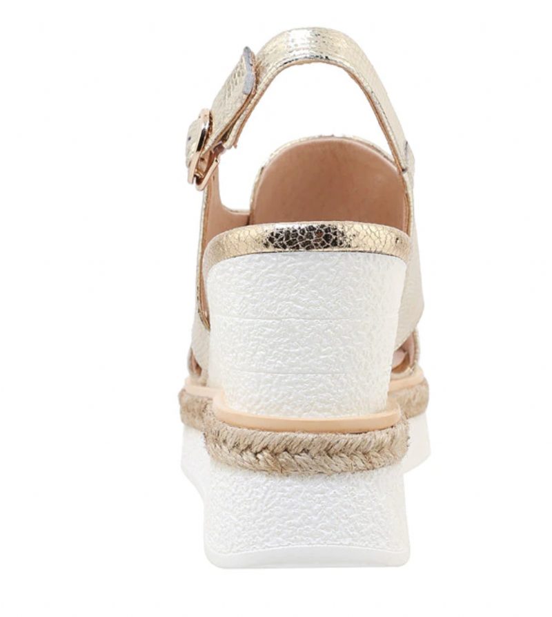 Peniche Elegant Wedge Sandal Til Kvinder - Sølv