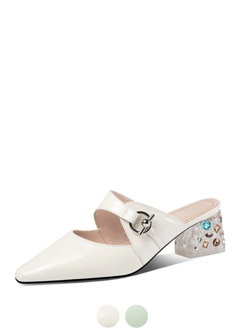 Piani Elegante Mules-sko I Ægte Læder Til Kvinder