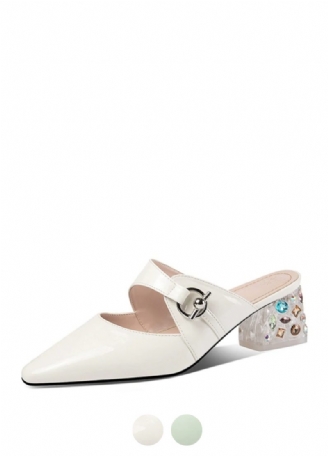 Piani Elegante Mules-sko I Ægte Læder Til Kvinder