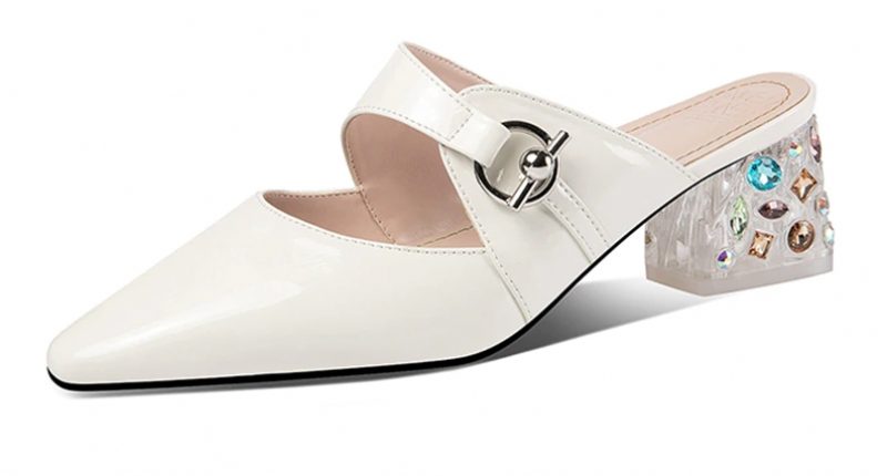 Piani Elegante Mules-sko I Ægte Læder Til Kvinder - Beige