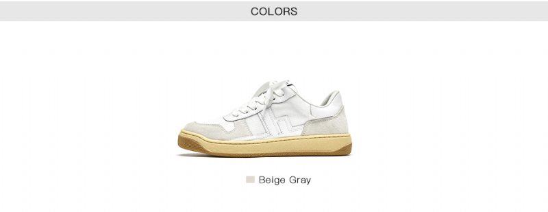 Picco Sneaker Læder Snøresko Til Kvinder - Beige Grå