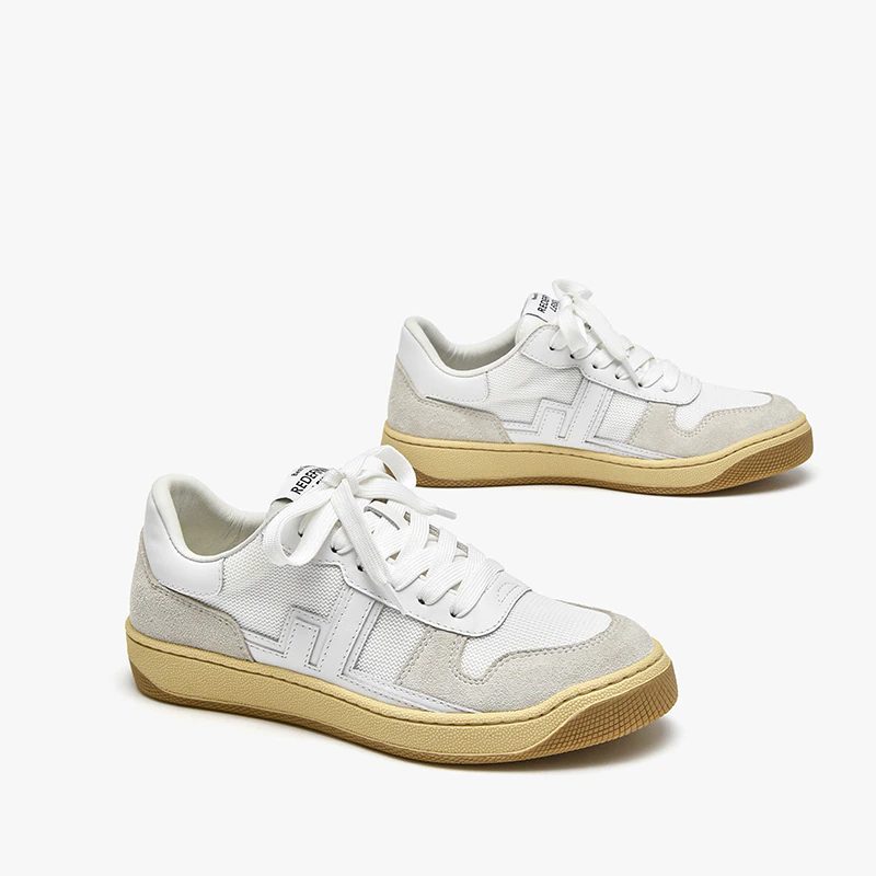Picco Sneaker Læder Snøresko Til Kvinder - Beige Grå
