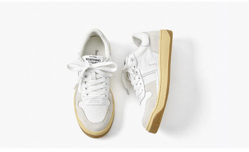 Picco Sneaker Læder Snøresko Til Kvinder - Beige Grå