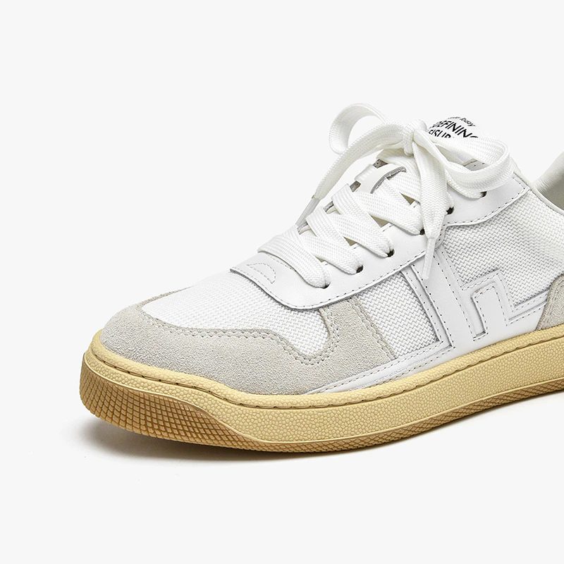 Picco Sneaker Læder Snøresko Til Kvinder - Beige Grå