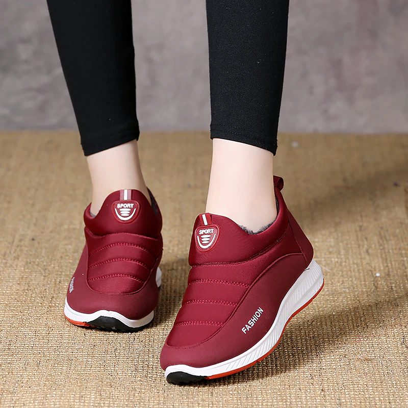 Pilory Warm Waterproof Sneaker Til Kvinder - Rød