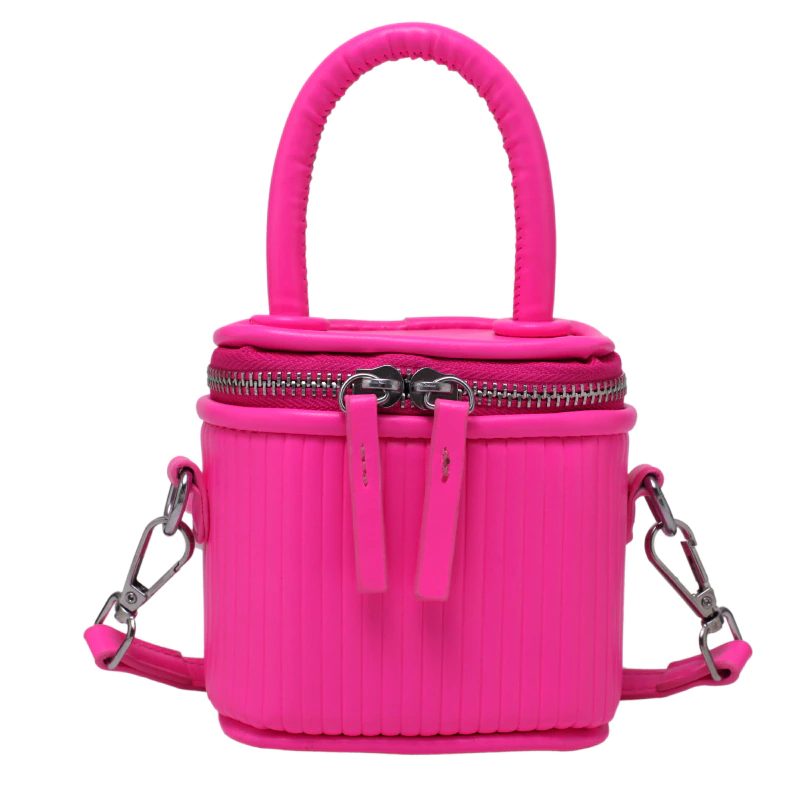 Pinky Crossbody-håndtaske I Læder Til Kvinder - Pink
