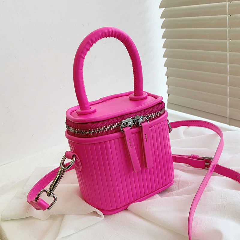 Pinky Crossbody-håndtaske I Læder Til Kvinder - Pink