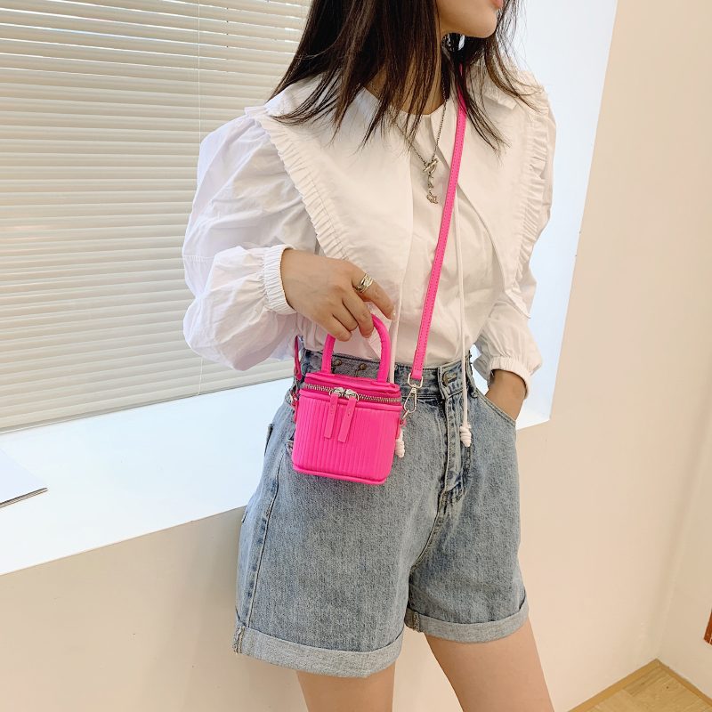 Pinky Crossbody-håndtaske I Læder Til Kvinder - Pink