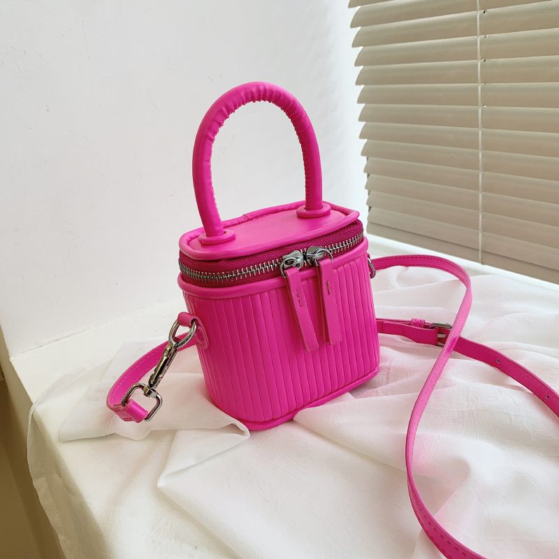 Pinky Crossbody-håndtaske I Læder Til Kvinder - Pink