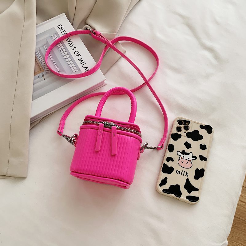 Pinky Crossbody-håndtaske I Læder Til Kvinder - Pink