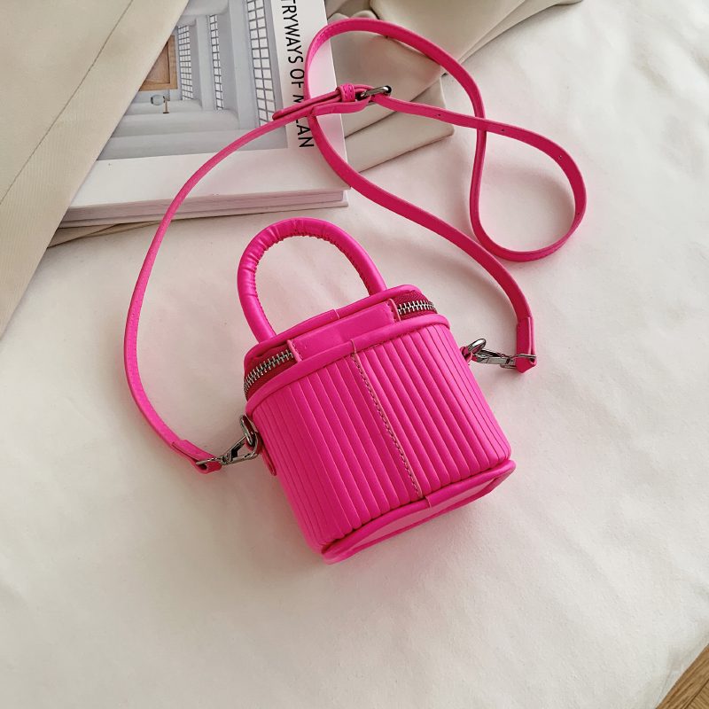 Pinky Crossbody-håndtaske I Læder Til Kvinder - Pink