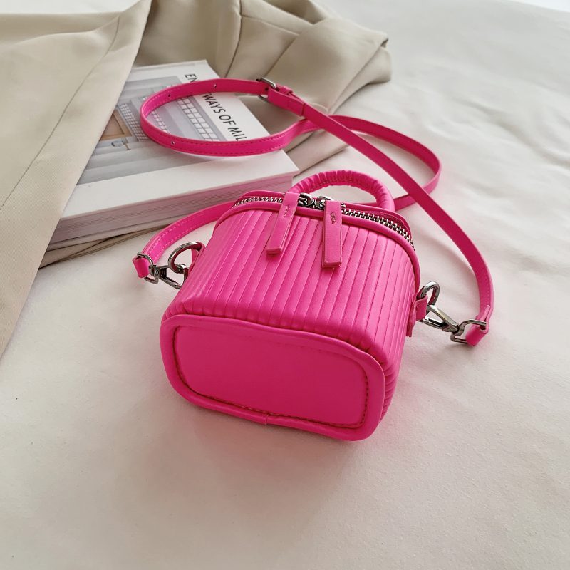 Pinky Crossbody-håndtaske I Læder Til Kvinder - Pink