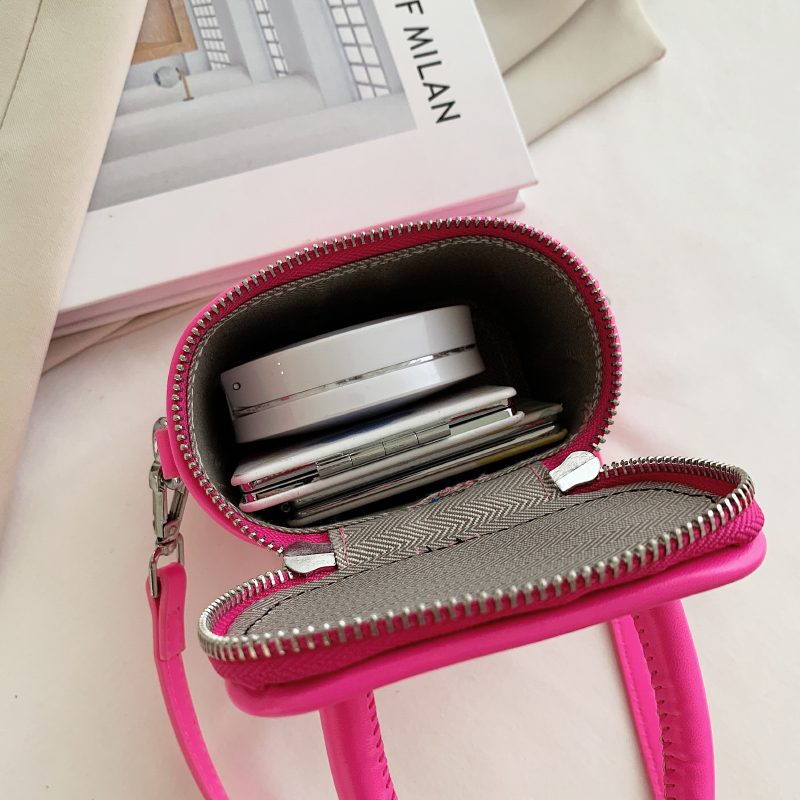 Pinky Crossbody-håndtaske I Læder Til Kvinder - Pink