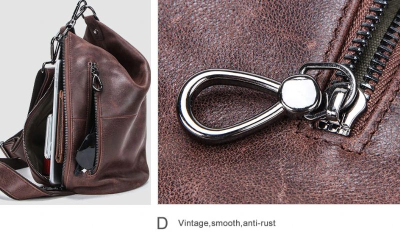 Pinto Crossbody-håndtaske I Læder Til Mænd - Kaffe