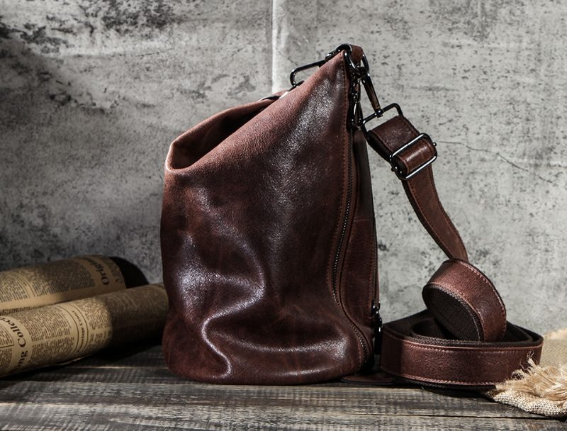 Pinto Crossbody-håndtaske I Læder Til Mænd - Kaffe