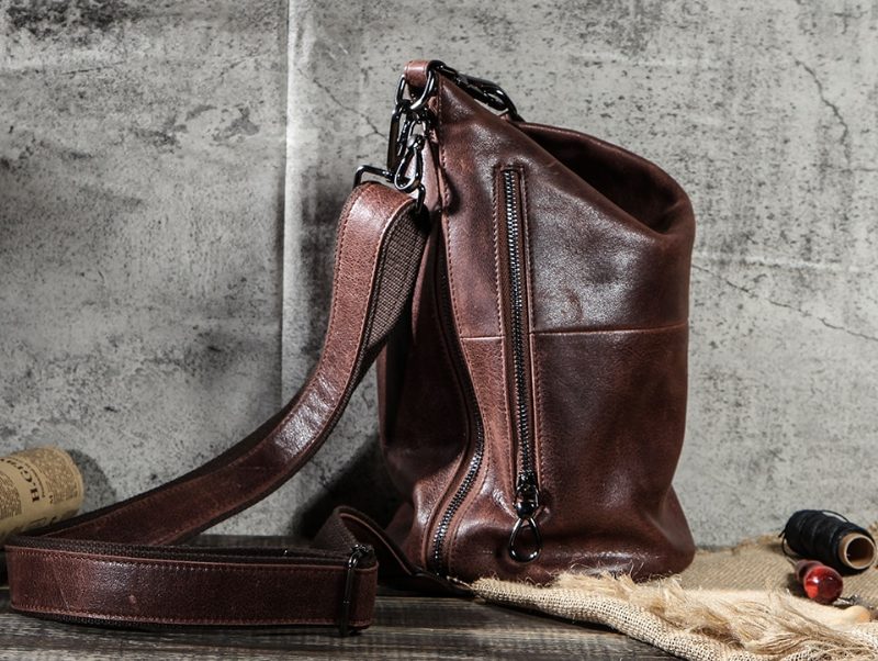 Pinto Crossbody-håndtaske I Læder Til Mænd - Kaffe