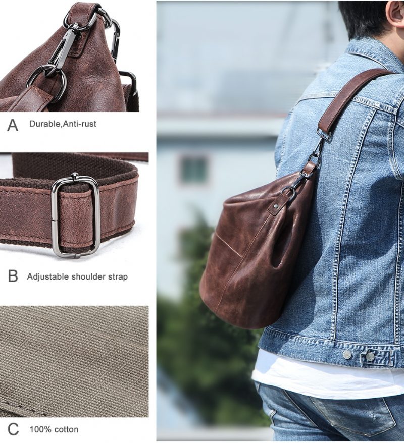 Pinto Crossbody-håndtaske I Læder Til Mænd - Kaffe