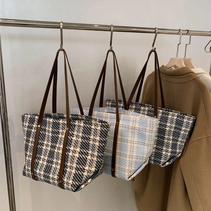 Plum Kvinders Skuldertaske Med Stor Kapacitet - Sort