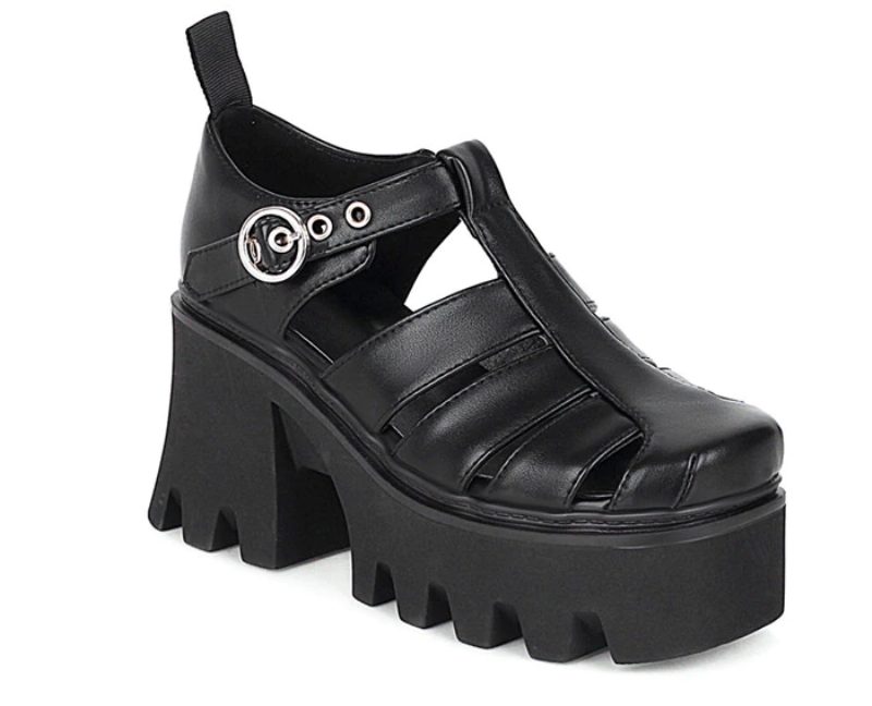 Polaca Platform-sandal Til Kvinder - Sort