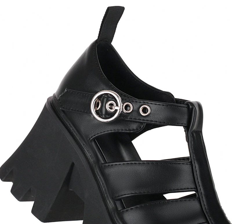 Polaca Platform-sandal Til Kvinder - Sort