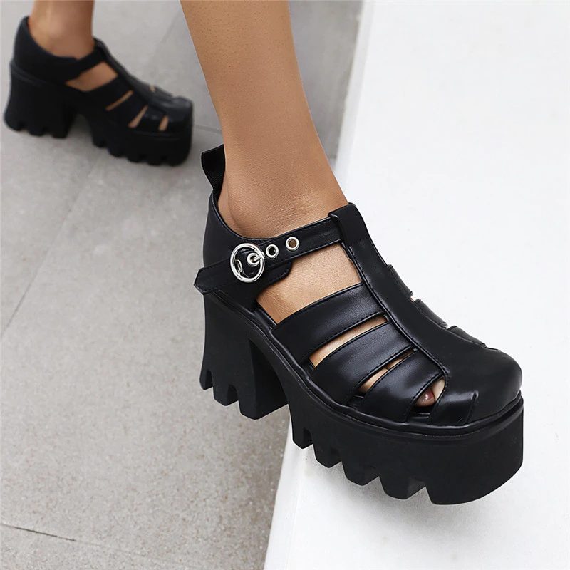 Polaca Platform-sandal Til Kvinder - Sort