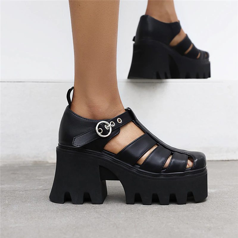 Polaca Platform-sandal Til Kvinder - Sort