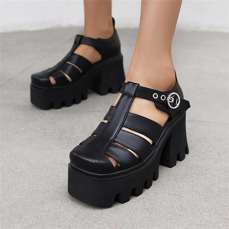 Polaca Platform-sandal Til Kvinder - Sort