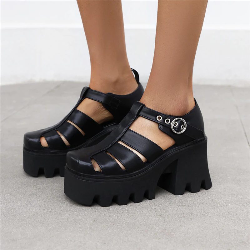 Polaca Platform-sandal Til Kvinder - Sort