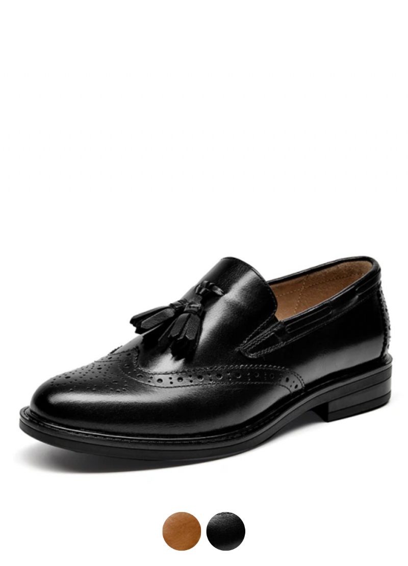 Polaco Slip-on Læder Loafer Sorte Sko Til Kvinder