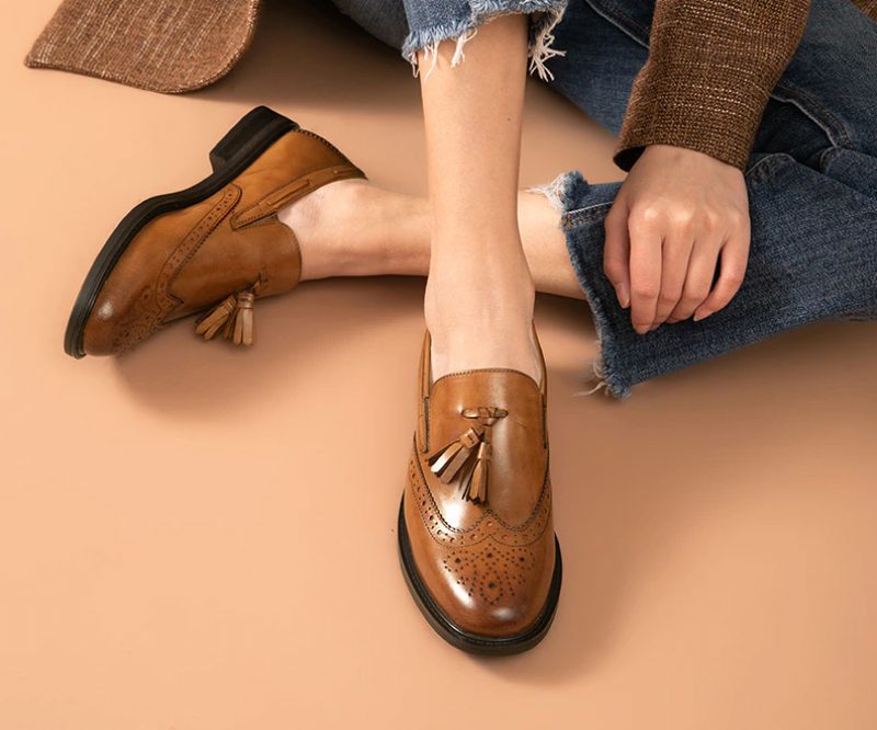 Polaco Slip-on Læder Loafer Sorte Sko Til Kvinder - Sort