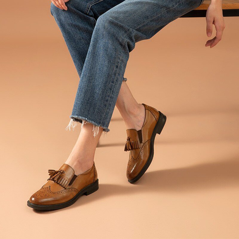 Polaco Slip-on Læder Loafer Sorte Sko Til Kvinder - Sort