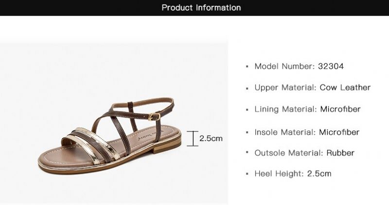 Polonia Gladiator Flad Sandal I Læder Til Kvinder - Kaffe