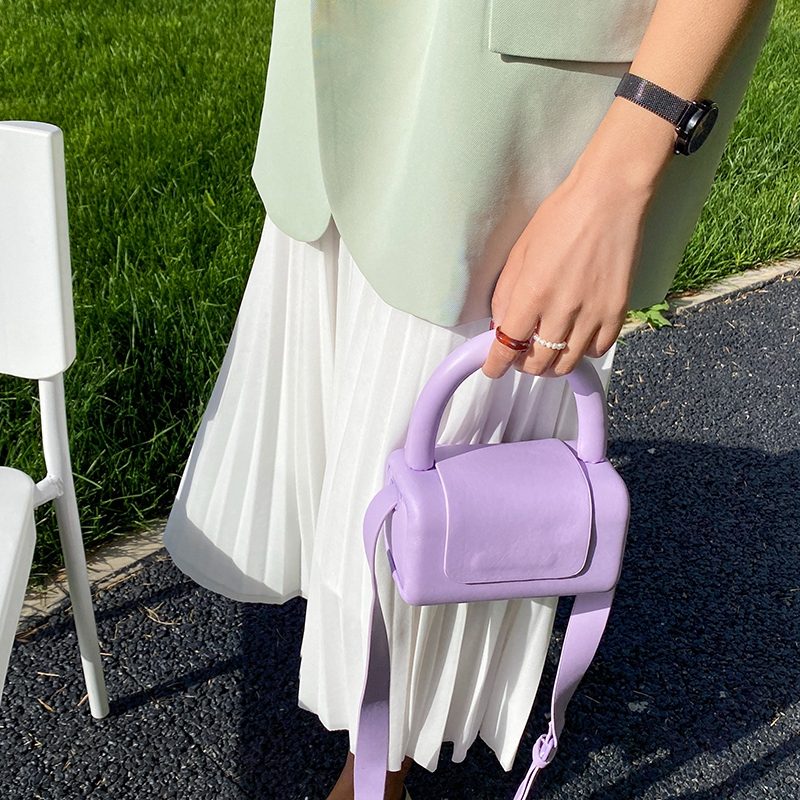 Puig Mini Læder Crossbody Håndtaske Til Kvinder - Blå