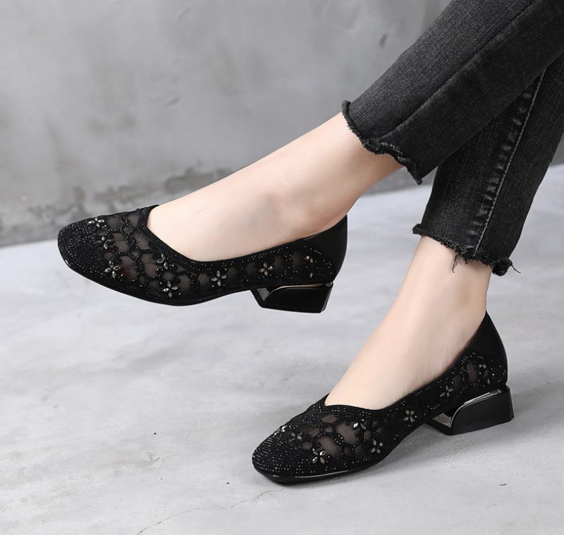 Putin Fashionable Summer Pumps Sorte Sko Til Kvinder - Sort