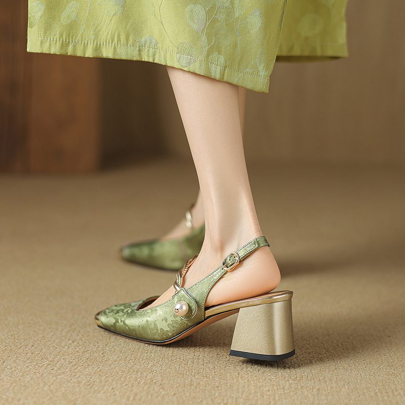 Rafaela Kvinders Square Toe Dress Pumps - Grøn