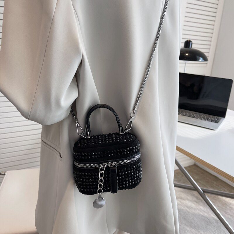 Raibel Luksus Mini Crossbody Håndtasker Til Kvinder - Lille Sølv