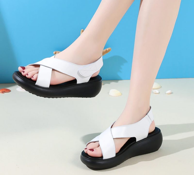 Raibel Sandal Platform Kiler Til Kvinder - Hvid