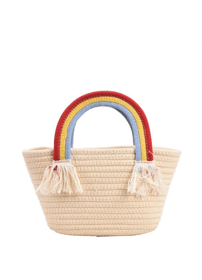 Rainbow Håndtaske Med Lille Tophåndtag Til Kvinder