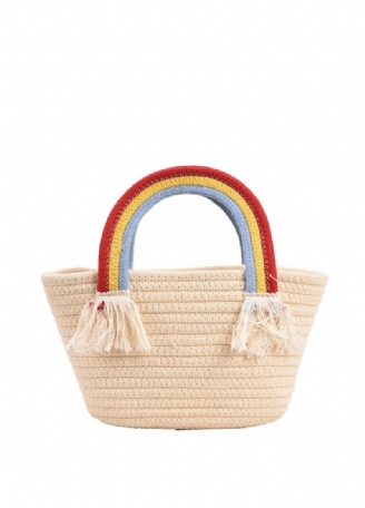 Rainbow Håndtaske Med Lille Tophåndtag Til Kvinder