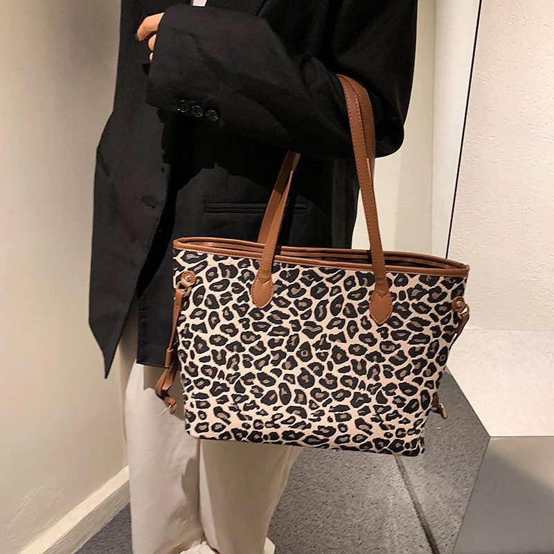 Rama Håndtaske I Læder Til Kvinder - Leopard