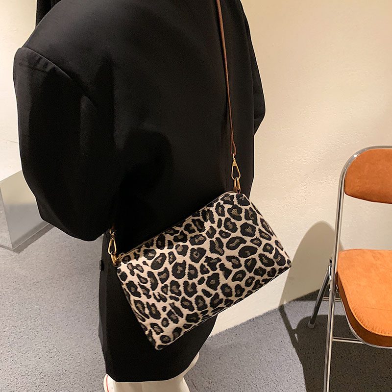 Rama Håndtaske I Læder Til Kvinder - Leopard
