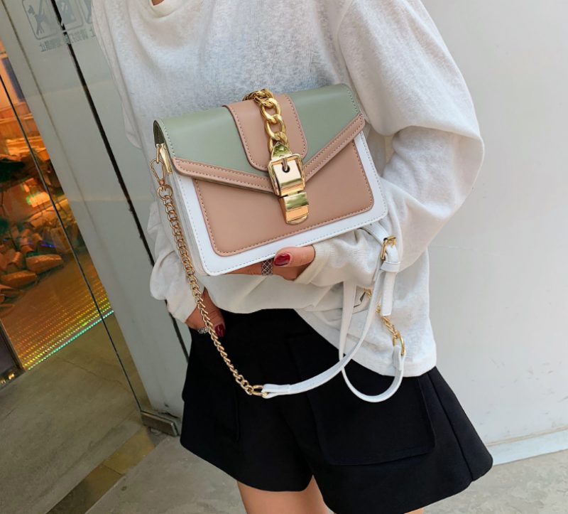 Randa Håndtaske Til Kvinder Small Luxury Chain Læder Crossbody - Grøn