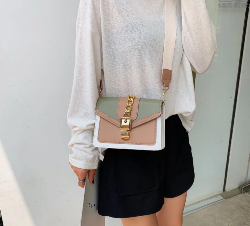 Randa Håndtaske Til Kvinder Small Luxury Chain Læder Crossbody - Grøn