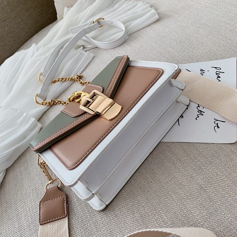 Randa Håndtaske Til Kvinder Small Luxury Chain Læder Crossbody - Grøn